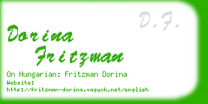 dorina fritzman business card